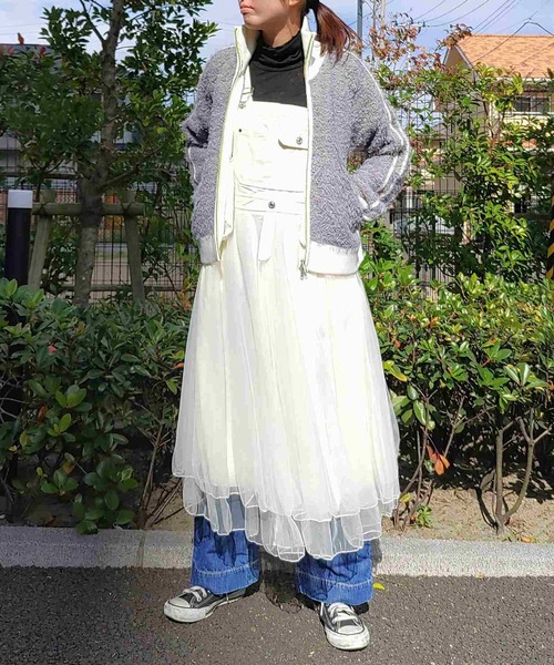 Q（キュー）の「ニットトラックジャケット（カーディガン/ボレロ・レディース・ブラック/ライトグレー・MEDIUM）」の22枚目の写真