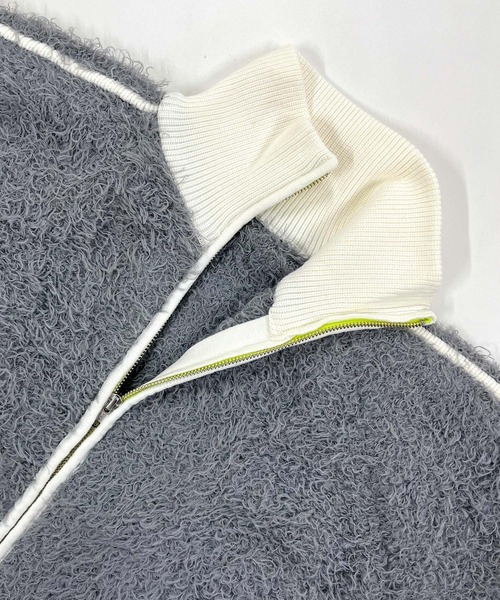 Q（キュー）の「ニットトラックジャケット（カーディガン/ボレロ・レディース・ブラック/ライトグレー・MEDIUM）」の15枚目の写真