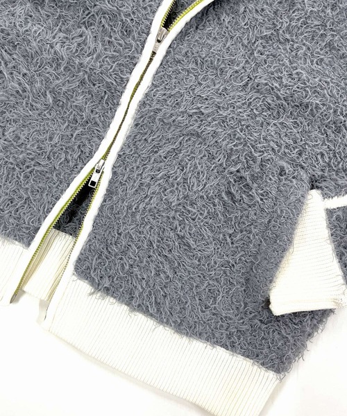 Q（キュー）の「ニットトラックジャケット（カーディガン/ボレロ・レディース・ブラック/ライトグレー・MEDIUM）」の17枚目の写真