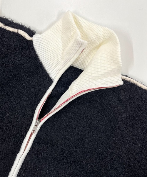 Q（キュー）の「ニットトラックジャケット（カーディガン/ボレロ・レディース・ブラック/ライトグレー・MEDIUM）」の16枚目の写真