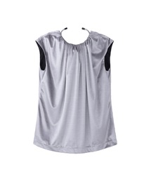 JOHN LAWRENCE SULLIVAN | VELOUR GATHERED SLEEVELESS TOP(Tシャツ/カットソー)