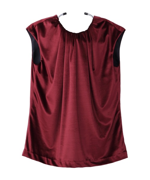 JOHN LAWRENCE SULLIVAN(ジョンローレンスサリバン)の「VELOUR GATHERED SLEEVELESS TOP(Tシャツ/カットソー・レディース・シルバー/ブラック/ボルドー・ONE SIZE)」の3枚目の写真