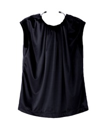 VELOUR GATHERED SLEEVELESS TOP