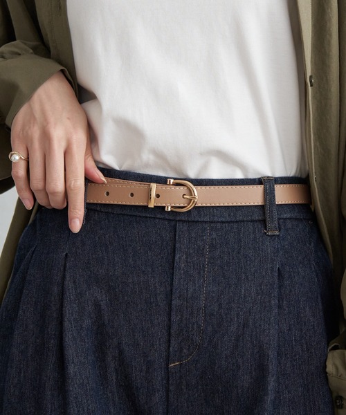 ikka(イッカ)の「プレーンベルト 18mm(ベルト・レディース・ホワイト/ダークブラウン/ネイビー/ベージュ/ブラック・FREE)」の6枚目の写真