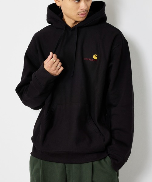 Carhartt WIP(カーハートダブリューアイピー)の「【Carhartt WIP】アメリカンスクリプトフーデッドスウェット / HOODED AMERICAN SCRIPT SWEATSHIRT / I028279(パーカー・メンズ・ブラック・S/M/L)」の7枚目の写真