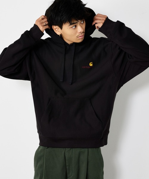 Carhartt WIP(カーハートダブリューアイピー)の「【Carhartt WIP】アメリカンスクリプトフーデッドスウェット / HOODED AMERICAN SCRIPT SWEATSHIRT / I028279(パーカー・メンズ・ブラック・S/M/L)」の5枚目の写真