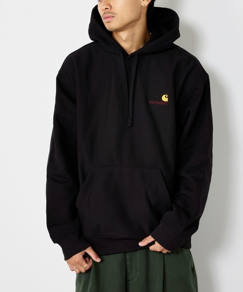 Carhartt WIP(カーハートダブリューアイピー)の「【Carhartt WIP】アメリカンスクリプトフーデッドスウェット / HOODED AMERICAN SCRIPT SWEATSHIRT / I028279(パーカー・メンズ・ブラック・S/M/L)」の6枚目の写真