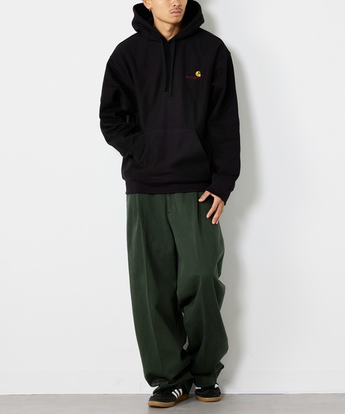 Carhartt WIP(カーハートダブリューアイピー)の「【Carhartt WIP】アメリカンスクリプトフーデッドスウェット / HOODED AMERICAN SCRIPT SWEATSHIRT / I028279(パーカー・メンズ・ブラック・S/M/L)」の2枚目の写真