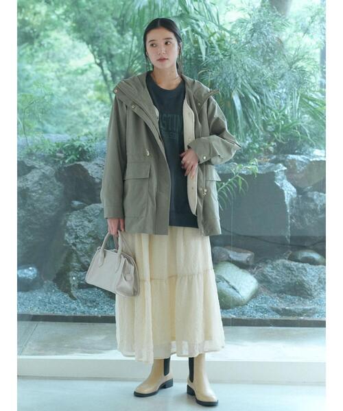 Samansa Mos2 blue（サマンサモスモスブルー）の「【撥水/マルチウェイ】ボアベストライナー付マウンテンパーカー（ブルゾン・レディース・カーキ/チャコールグレー/ベージュ・F）」の5枚目の写真