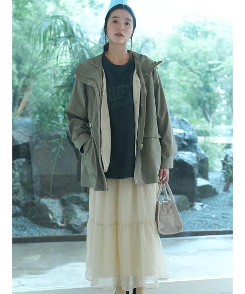 Samansa Mos2 blue（サマンサモスモスブルー）の「【撥水/マルチウェイ】ボアベストライナー付マウンテンパーカー（ブルゾン・レディース・カーキ/チャコールグレー/ベージュ・F）」の6枚目の写真