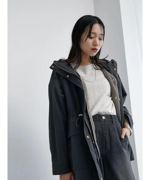 Samansa Mos2 blue  はっすい sorona 中わたコート 撥水 Samansa Mos2 blue ブルゾン アウター 袖2wayボアブルゾン