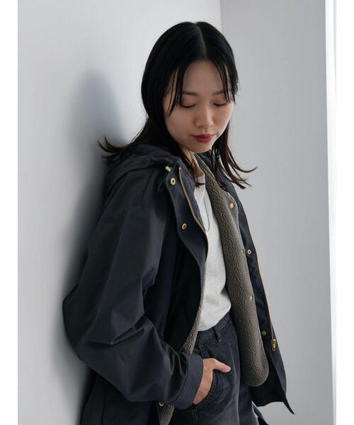 Samansa Mos2 blue  はっすい sorona 中わたコート 撥水 Samansa Mos2 blue ブルゾン アウター 袖2wayボアブルゾン