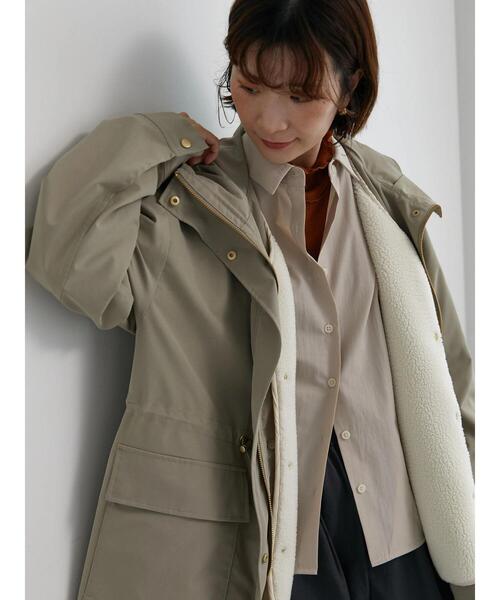 Samansa Mos2 blue（サマンサモスモスブルー）の「【撥水/マルチウェイ】ボアベストライナー付マウンテンパーカー（ブルゾン・レディース・カーキ/チャコールグレー/ベージュ・F）」の15枚目の写真