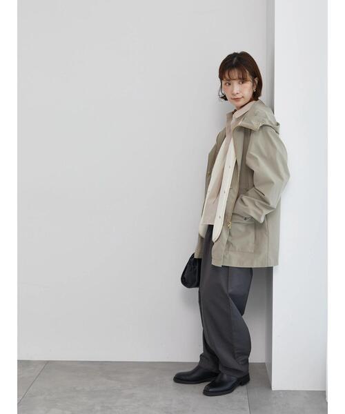 Samansa Mos2 blue（サマンサモスモスブルー）の「【撥水/マルチウェイ】ボアベストライナー付マウンテンパーカー（ブルゾン・レディース・カーキ/チャコールグレー/ベージュ・F）」の17枚目の写真