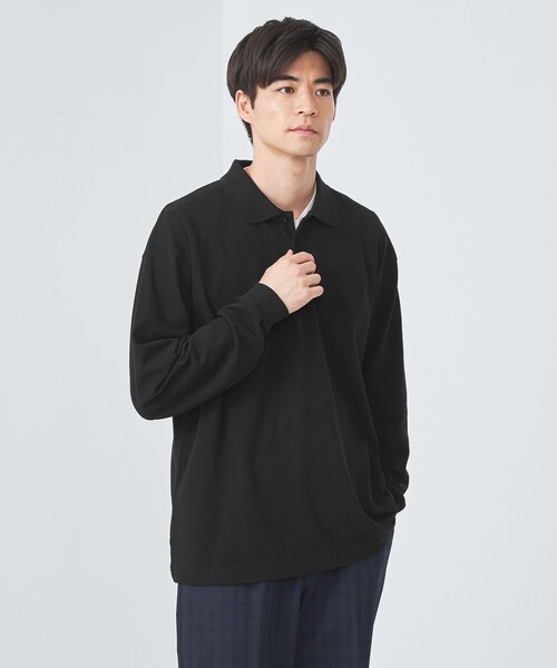 green label relaxing（グリーンレーベルリラクシング）の「ハイツイスト カノコ ポロシャツ（ポロシャツ・メンズ・ブラック/ダークブラウン・S/M/L/XL）」の2枚目の写真