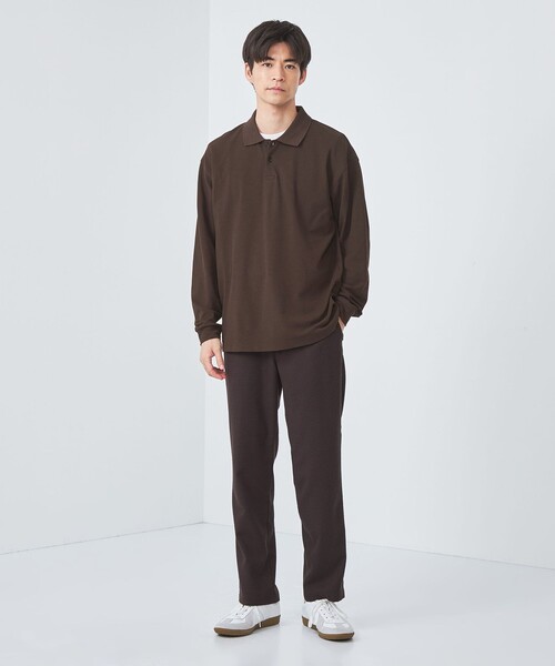 green label relaxing（グリーンレーベルリラクシング）の「ハイツイスト カノコ ポロシャツ（ポロシャツ・メンズ・ブラック/ダークブラウン・S/M/L/XL）」の3枚目の写真