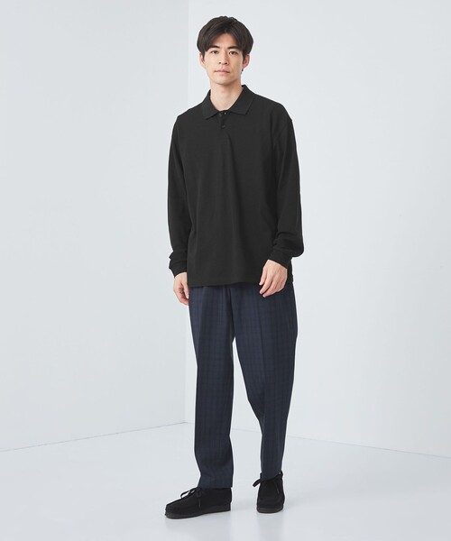 green label relaxing（グリーンレーベルリラクシング）の「ハイツイスト カノコ ポロシャツ（ポロシャツ・メンズ・ブラック/ダークブラウン・S/M/L/XL）」の4枚目の写真