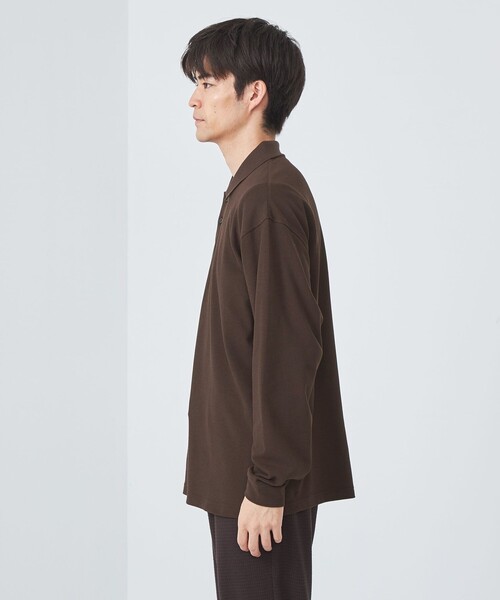 green label relaxing（グリーンレーベルリラクシング）の「ハイツイスト カノコ ポロシャツ（ポロシャツ・メンズ・ブラック/ダークブラウン・S/M/L/XL）」の6枚目の写真