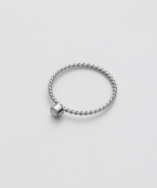 ciite' surgical stainless（シーテサージカルステンレス）の「【 金属アレルギー対応 】 シンプルビジューリング サージカルステンレス（リング・レディース・シルバー/ゴールド・11号/9号/13号）」の4枚目の写真