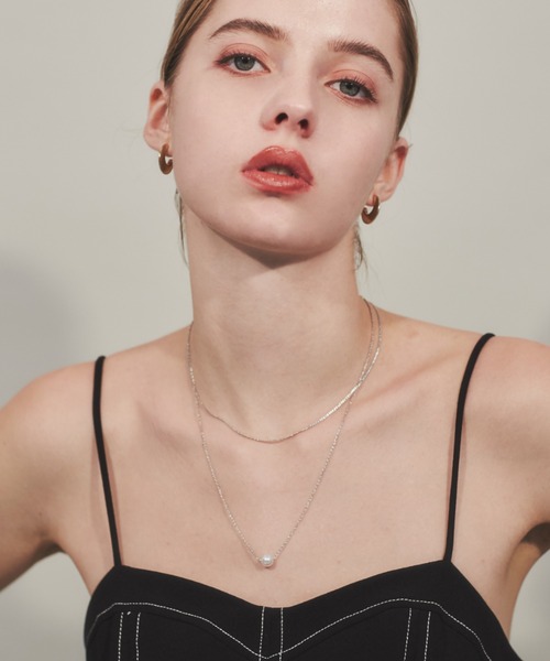 南洋パールネックレス　2つセット セール】シンプルナローネックレス & パールネックレス2個セット