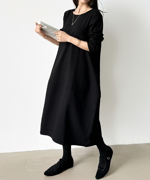 セール】ラフに着こなす、リラックスワンピ。 裏起毛 コクーン