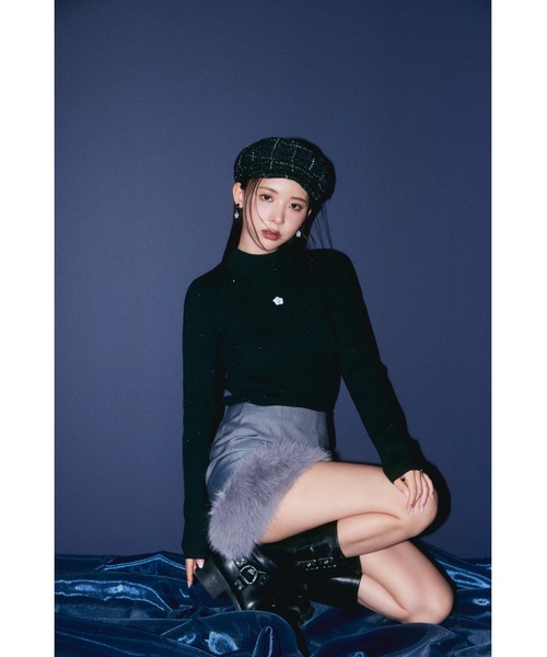 LILY BROWN（リリーブラウン）の「【LILY BROWN×MARY QUANT】デイジーモチーフキャスケット（キャスケット・レディース・ブラック/ホワイト・FREE）」の4枚目の写真