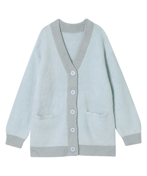 カラーブロッキング カーディガン（ルームウェア/パジャマ）｜une nana cool（ウンナナクール） 5,742円