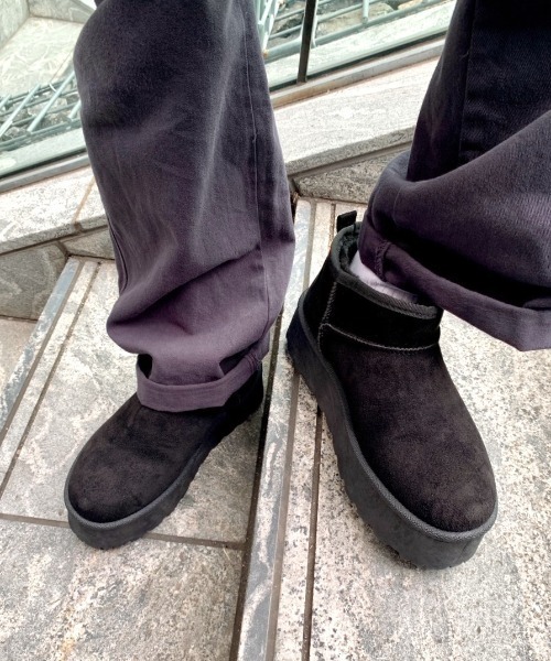 R&E（アールアンドイー）の「【R&E】マイクロミニ厚底ムートンブーツ（ブーツ・レディース・ブラック/ピンク/ブラウン系/ベージュ・L/M/S/LL）」の22枚目の写真