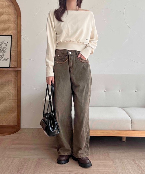 apres jour clair(アプレジュールクレア)の「【apres jour clair】ワンショルスウェット【ZOZOTOWN限定アイテム】(スウェット・レディース・チャコールグレー/アイボリー/グレー・フリー/X-LARGE)」の8枚目の写真