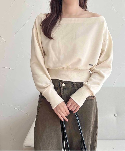 apres jour clair(アプレジュールクレア)の「【apres jour clair】ワンショルスウェット【ZOZOTOWN限定アイテム】(スウェット・レディース・チャコールグレー/アイボリー/グレー・フリー/X-LARGE)」の9枚目の写真