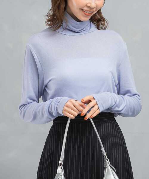 URBAN RESEARCH ROSSO WOMEN（アーバンリサーチ　ロッソ）の「シルク混タートルネックプルオーバー（Tシャツ/カットソー・レディース・オフホワイト/ブルー系その他/イエロー・FREE）」の11枚目の写真