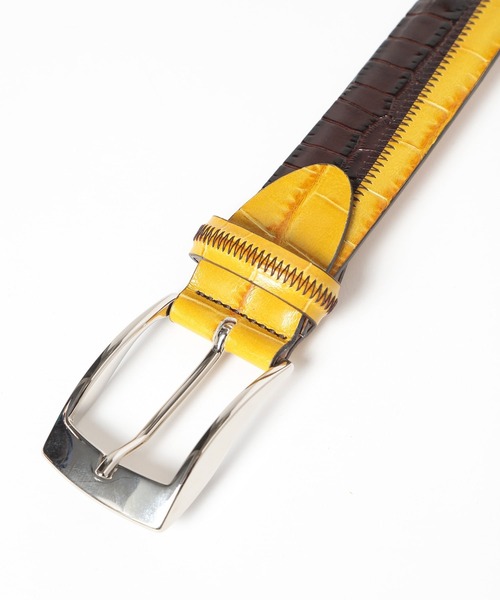 MEN'S BIGI（メンズビギ）の「エンボスパッチワークベルト（ベルト・メンズ・ブルー/イエロー/ブラウン・02/03）」の4枚目の写真