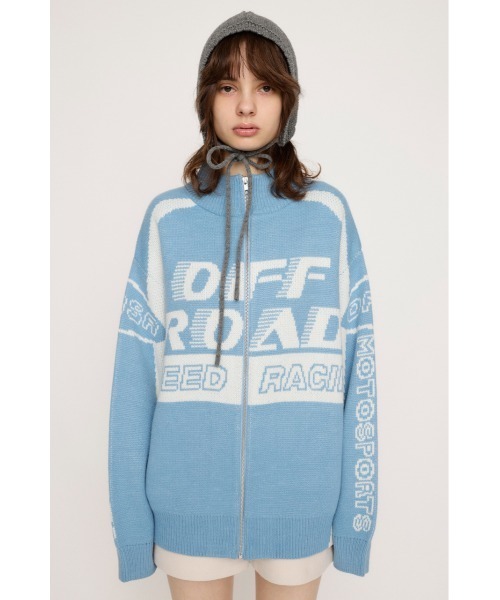SLY（スライ）の「LOGO JQ ZIP UP C/D ロゴ ジャガード ジップアップ カーディガン（カーディガン/ボレロ・レディース・ネイビー/ブラック/ライトブルー・FREE）」の18枚目の写真