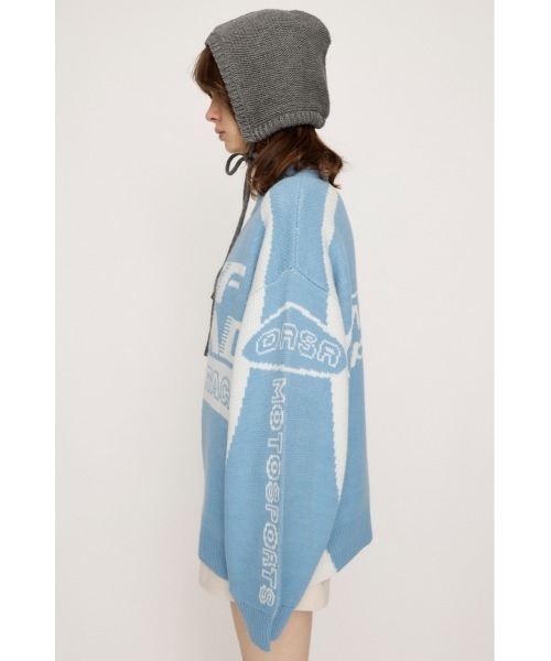 SLY（スライ）の「LOGO JQ ZIP UP C/D ロゴ ジャガード ジップアップ カーディガン（カーディガン/ボレロ・レディース・ネイビー/ブラック/ライトブルー・FREE）」の20枚目の写真