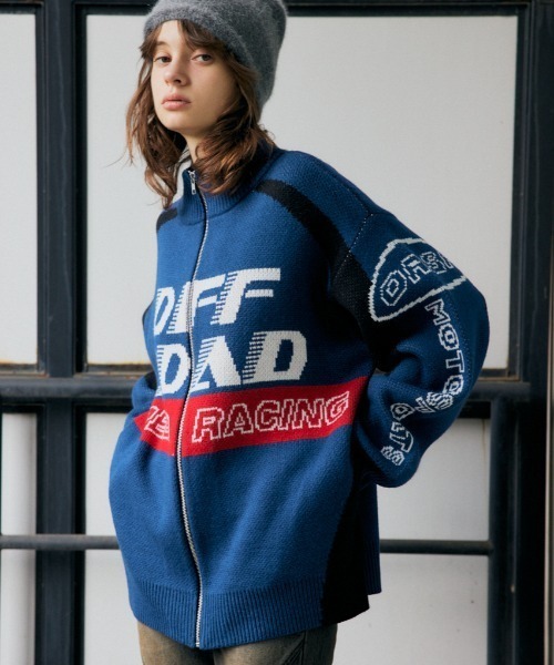 セール】LOGO JQ ZIP UP C/D ロゴ ジャガード ジップアップ
