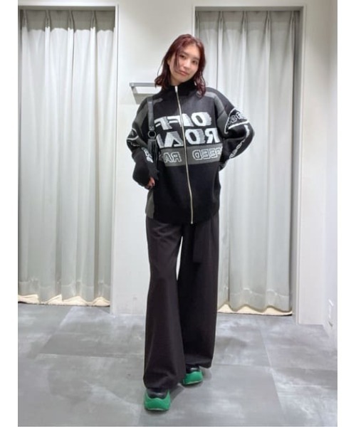 SLY LOGO JQ ZIP UP カーディガン セール】LOGO JQ ZIP UP C/D ロゴ ジャガード ジップアップ