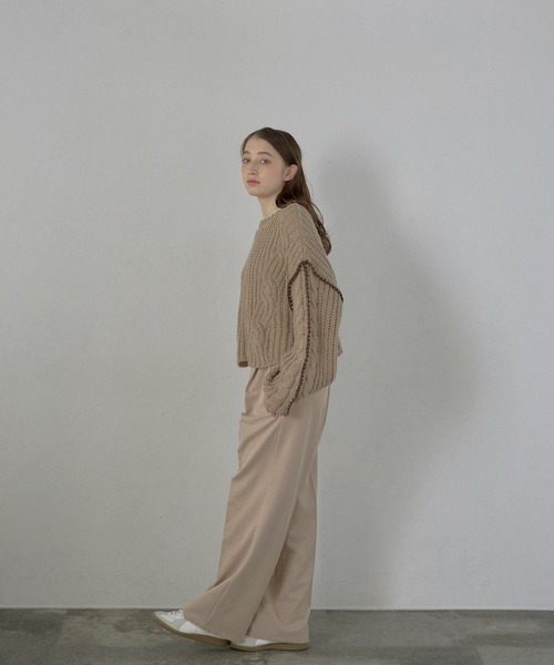 MINERTE（ミネルテ）の「【MINERTE】bicolor wide sleeve knit pullover / 配色ワイドスリーブニット（ニット/セーター・レディース・チャコールグレー/モカ・FREE）」の19枚目の写真