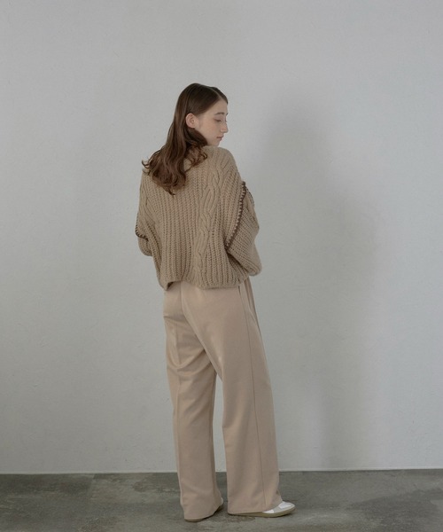 MINERTE（ミネルテ）の「【MINERTE】bicolor wide sleeve knit pullover / 配色ワイドスリーブニット（ニット/セーター・レディース・チャコールグレー/モカ・FREE）」の20枚目の写真
