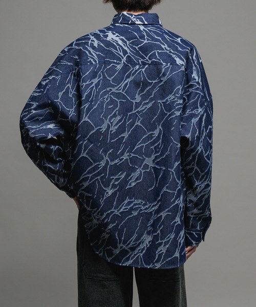 CASPER ボタンシャツ　CMKGALLERY セール】See-through jacquard over shirts/シースルー