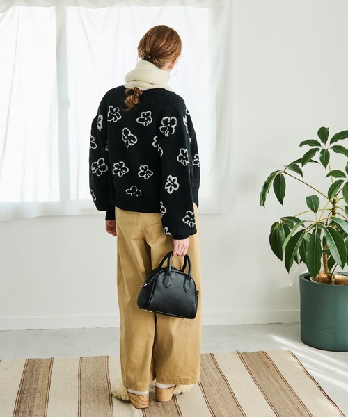 Crisp（クリスプ）の「メランジリブマフラー（マフラー・レディース・アイボリー/ブラウン・FREE）」の5枚目の写真