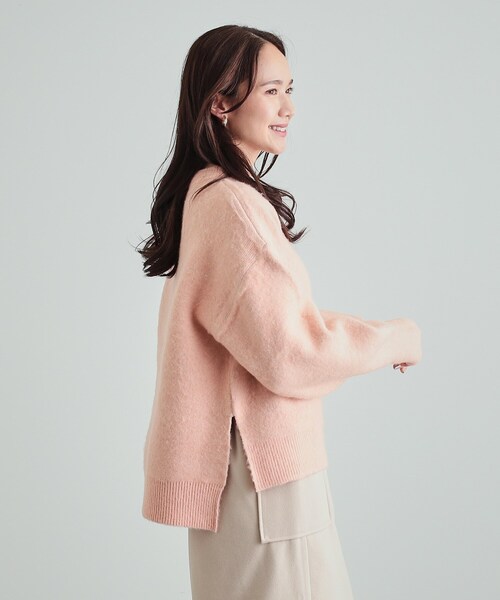 DRESKIP（ドレスキップ）の「◆【S-LL】Wフェイス ふわふわ起毛ニット（ニット/セーター・レディース・グレー/キャメル/ピンク系・01/02/03/04）」の9枚目の写真
