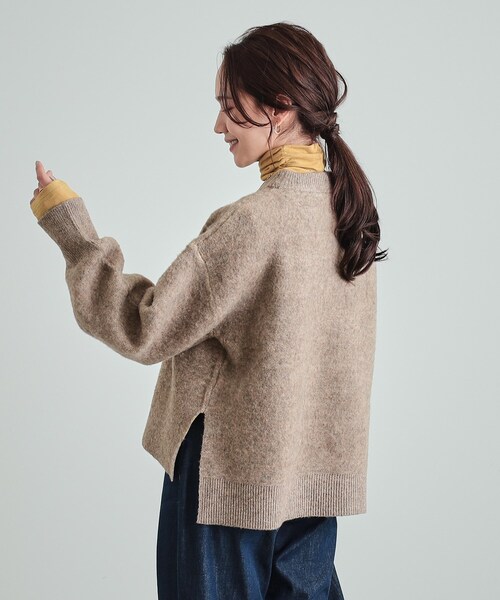 DRESKIP（ドレスキップ）の「◆【S-LL】Wフェイス ふわふわ起毛ニット（ニット/セーター・レディース・グレー/キャメル/ピンク系・01/02/03/04）」の14枚目の写真