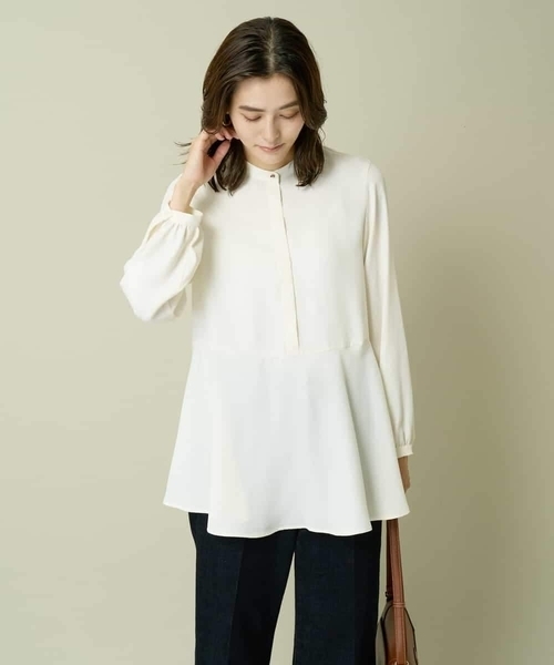 a.v.v（アーヴェヴェ）の「ウエスト切り替えペプラムブラウス（シャツ/ブラウス・レディース・アイボリー/グレー・40/38/42/34/36）」の8枚目の写真