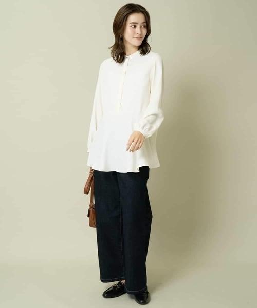 a.v.v（アーヴェヴェ）の「ウエスト切り替えペプラムブラウス（シャツ/ブラウス・レディース・アイボリー/グレー・40/38/42/34/36）」の11枚目の写真