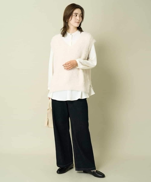 a.v.v（アーヴェヴェ）の「ウエスト切り替えペプラムブラウス（シャツ/ブラウス・レディース・アイボリー/グレー・40/38/42/34/36）」の15枚目の写真