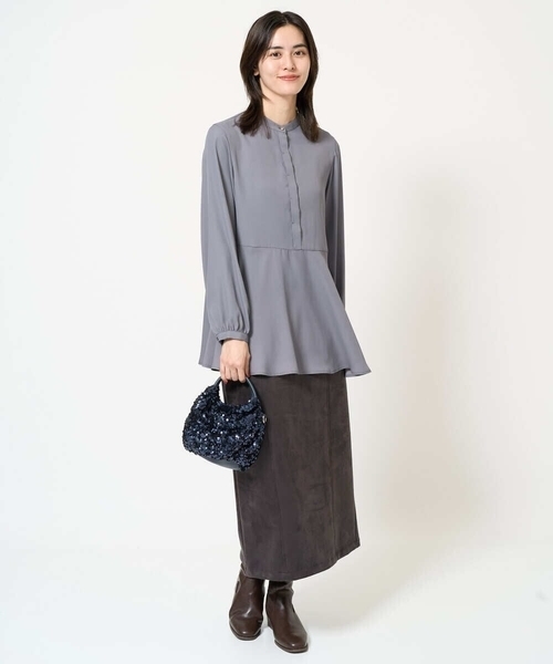 a.v.v（アーヴェヴェ）の「ウエスト切り替えペプラムブラウス（シャツ/ブラウス・レディース・アイボリー/グレー・40/38/42/34/36）」の18枚目の写真