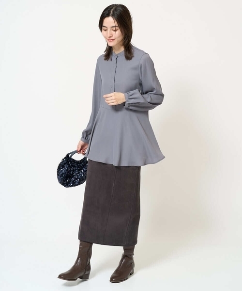 a.v.v（アーヴェヴェ）の「ウエスト切り替えペプラムブラウス（シャツ/ブラウス・レディース・アイボリー/グレー・40/38/42/34/36）」の19枚目の写真