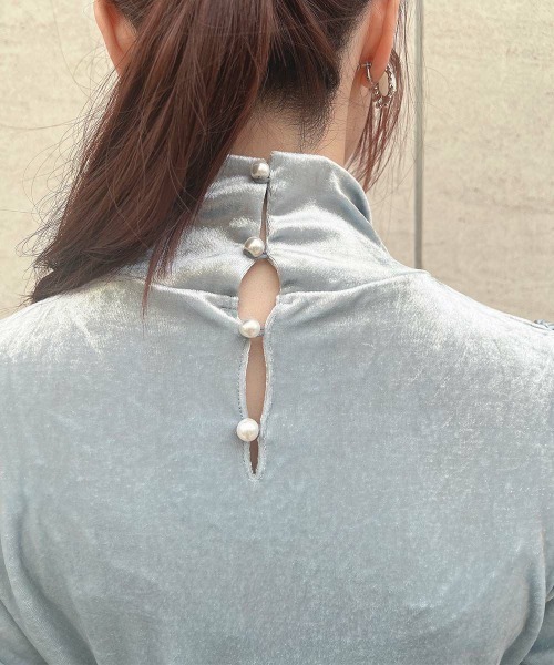 F i.n.t（フィント）の「ハイネックベロアパフスリーブトップス/F&A/fint（Tシャツ/カットソー・レディース・ライトブルー/ブラック/ピンク・FREE）」の9枚目の写真