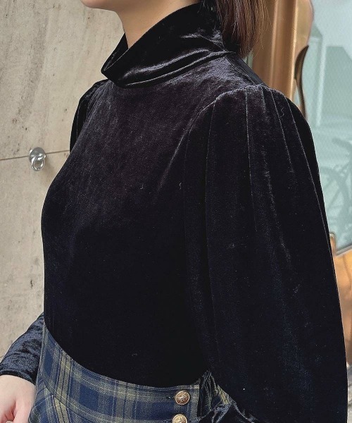 F i.n.t（フィント）の「ハイネックベロアパフスリーブトップス/F&A/fint（Tシャツ/カットソー・レディース・ライトブルー/ブラック/ピンク・FREE）」の12枚目の写真