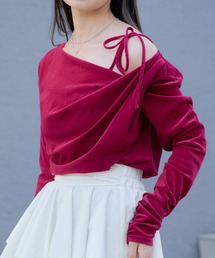 RAY CASSIN | チュールベロアデザインロングTシャツ(Tシャツ/カットソー)